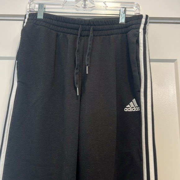 Adidas Black Track Pants with White Stripes size large. In excellent condition! - Picture 2 of 7
